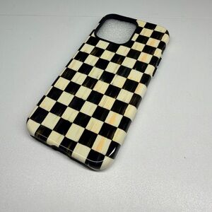 IPHONE 14 Pro Max Phone Case Black Cream Checkered Generic NEVER USED!